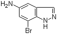 结构式 CAS# 953411-10-4, 7-溴-1H-吲唑-5-胺; 7-溴-5-氨基-1H-吲唑