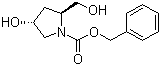 结构式 CAS# 95687-41-5, Cbz-反式-4-羟基-L-脯氨醇; 反式-N-苄氧羰基-4-羟基-L-脯氨醇